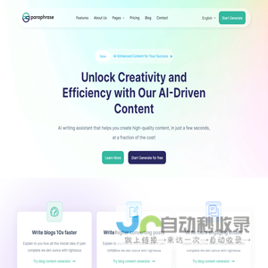 ParaPhrase | AI Content Generator HTML Website Template
